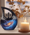 10 Inch Galaxy themed Cross Drop Urn 