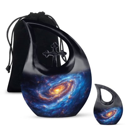 10 Inch Galaxy themed Cross Drop Urn 