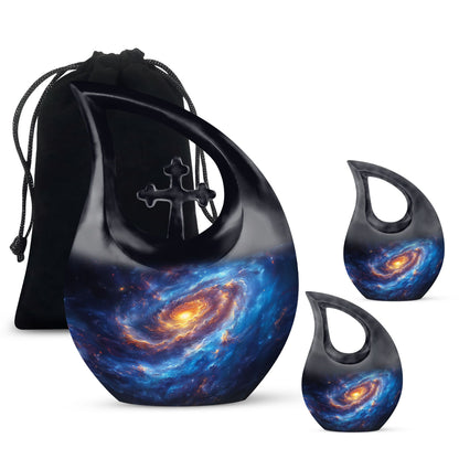 10 Inch Galaxy themed Cross Drop Urn 