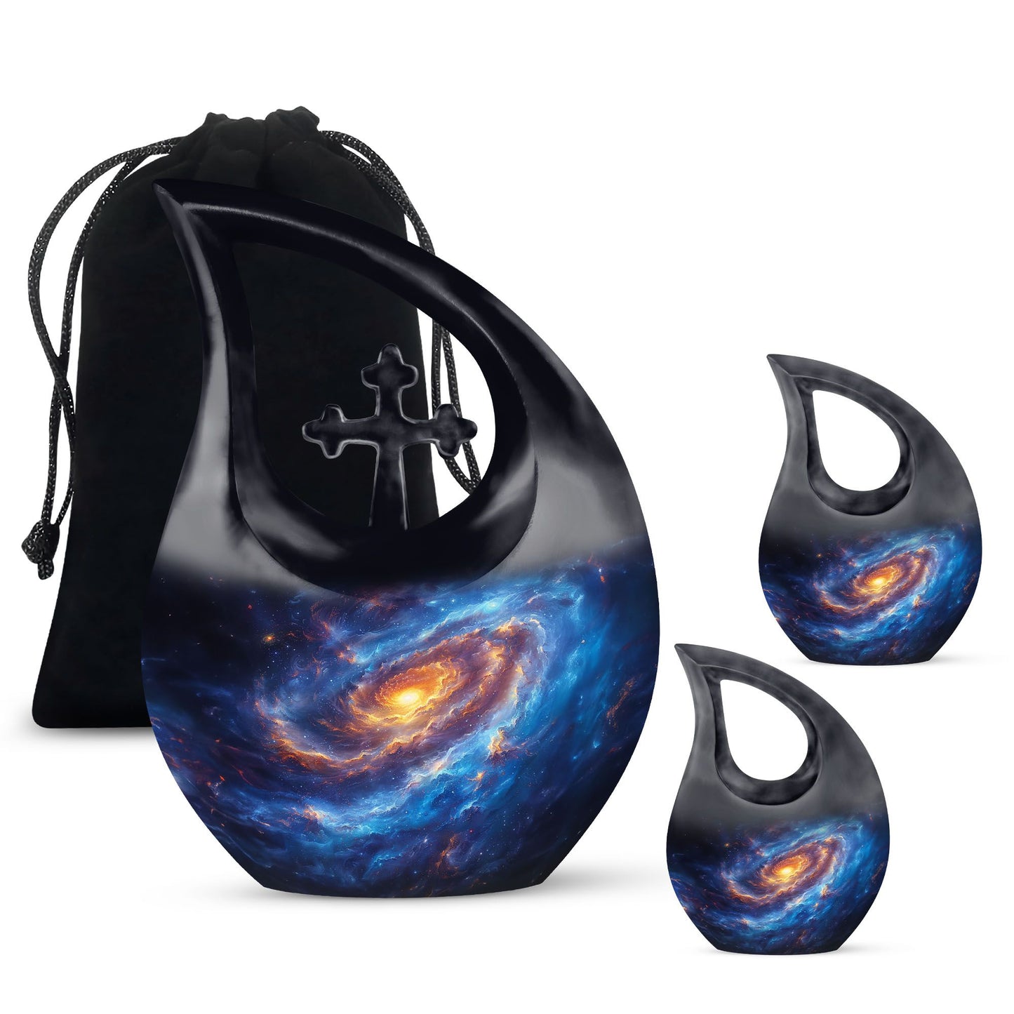 Personalized Galaxy Cremation Urn for Men & Women - 10-inch, 200 cu in - Yatskia