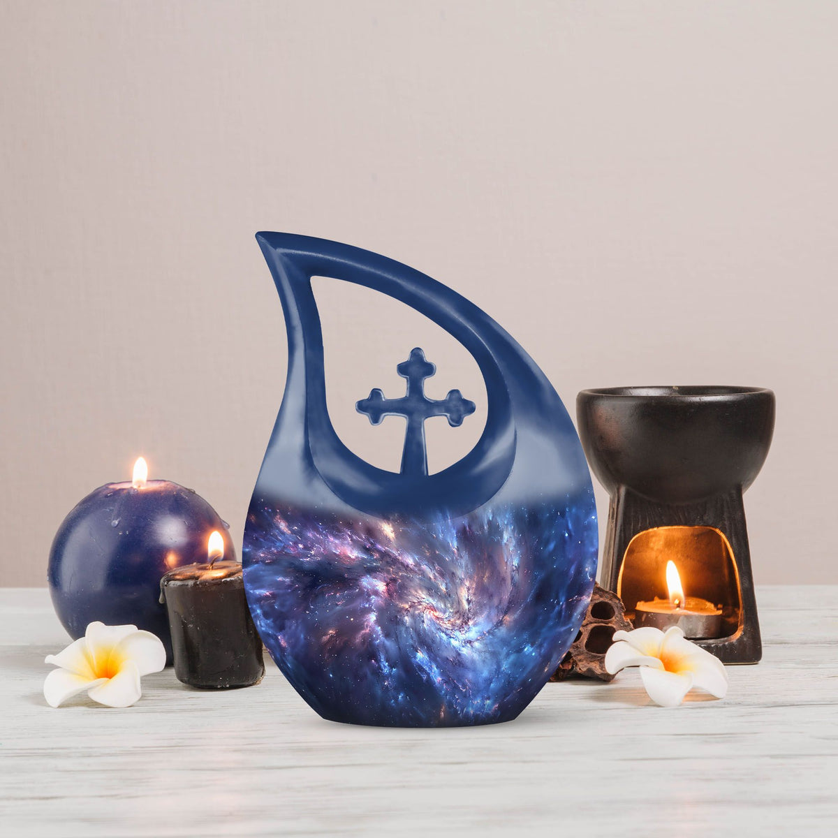 10 Inch Cross Drop Galaxy Urn 