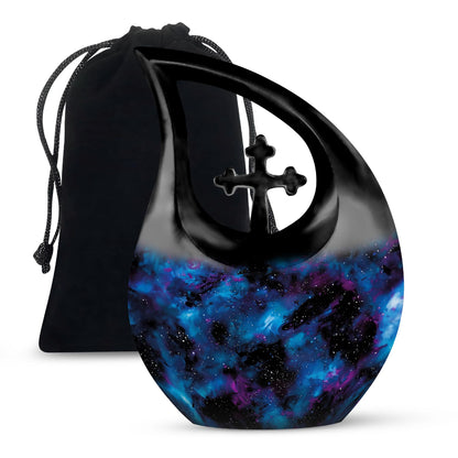 Personalized Galaxy Cremation Urn for Loved One - 10-inch, 200 cu in - Yatskia