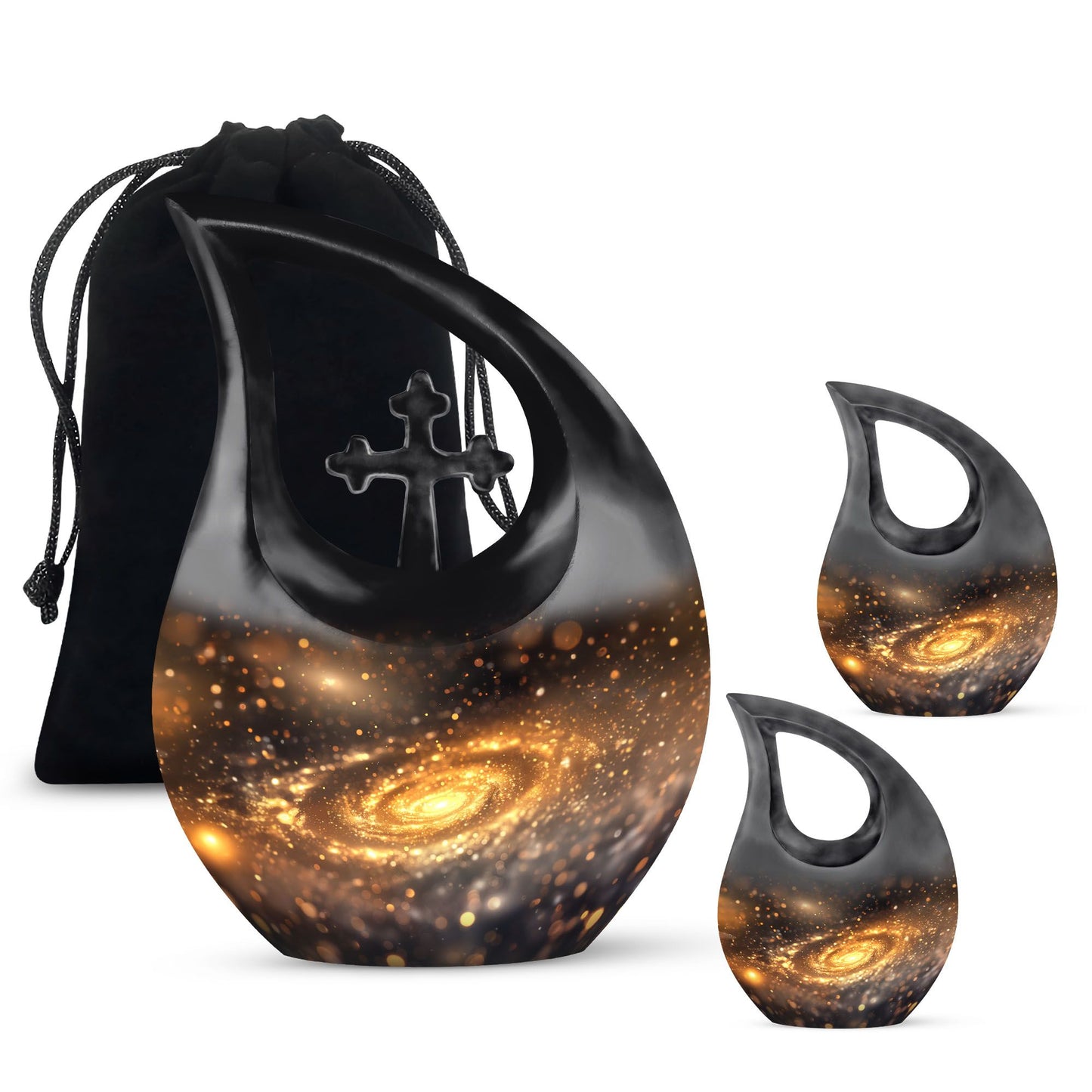 Personalized Galaxy Cremation Urn for Loved One - 10-inch, 200 cu in - Yatskia