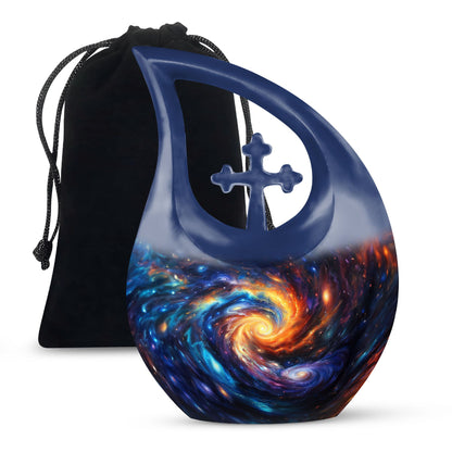 Personalized Galaxy Keepsake Urn for Loved One - 10-inch, 200 cu in - Yatskia