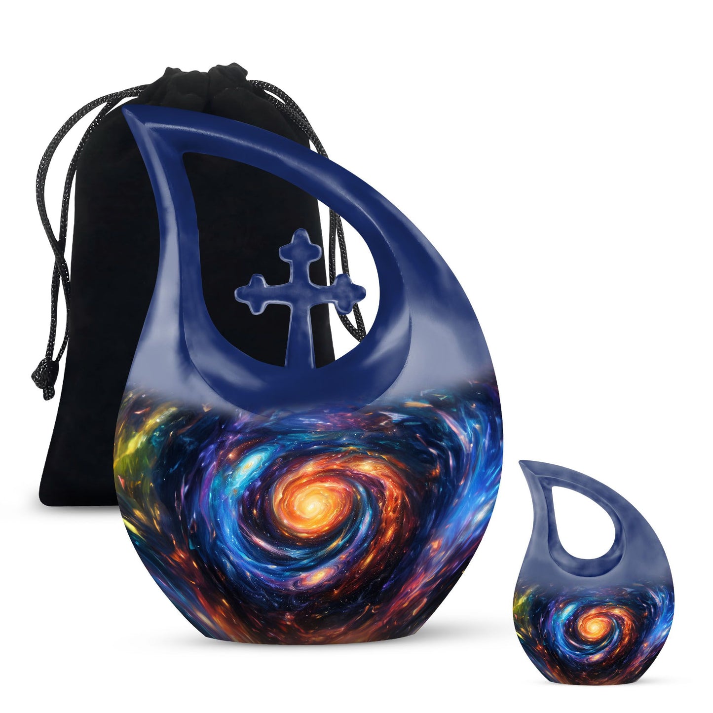 Galaxy Theme Large Urn With 1 Keepsake Urn