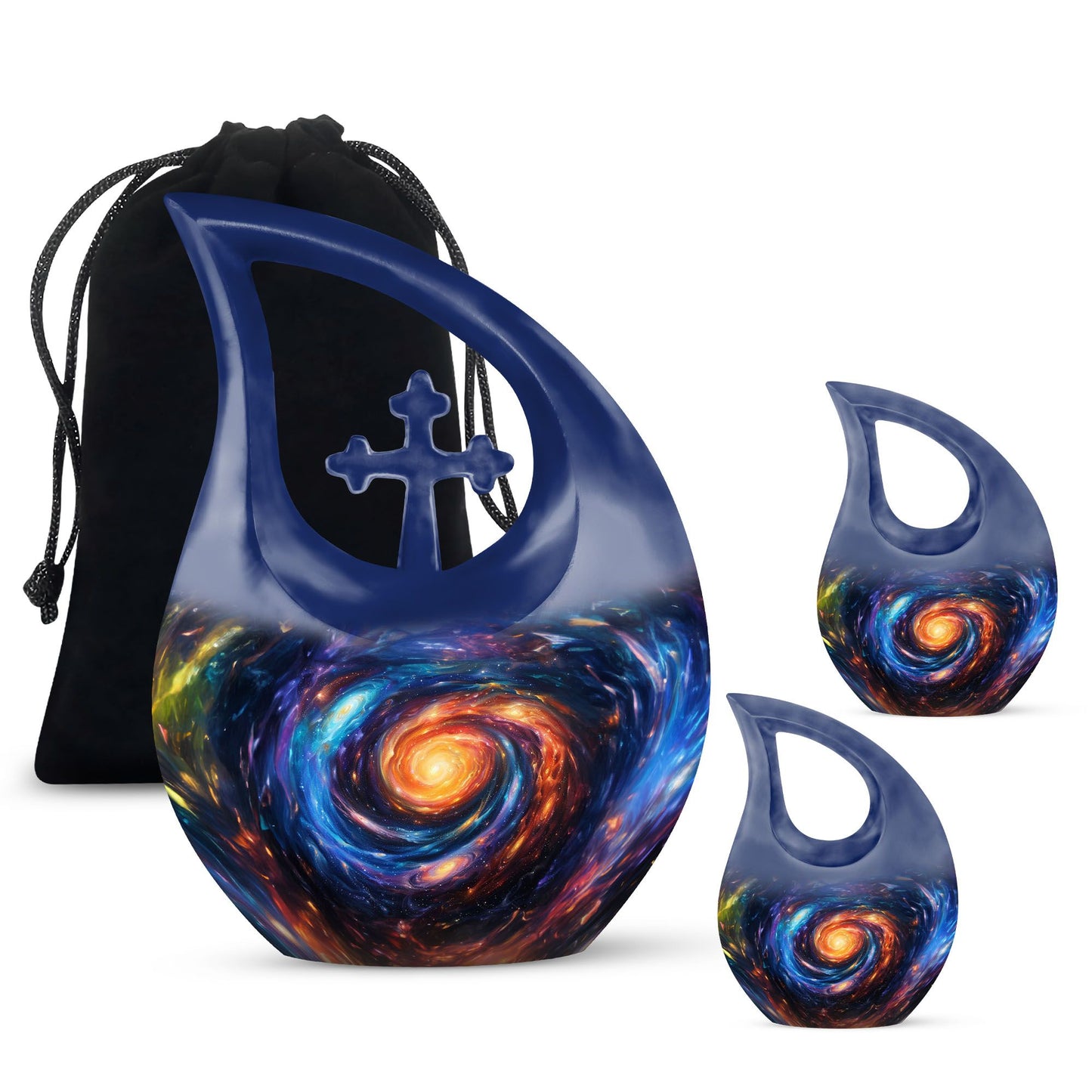 Galaxy Theme Large Urn With 2 Keepsake Urn
