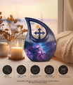 10-inch Galaxy Urn featuring a Cross Drop design