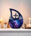 10-inch Galaxy Urn featuring a Cross Drop design