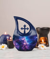 10-inch Galaxy Urn featuring a Cross Drop design