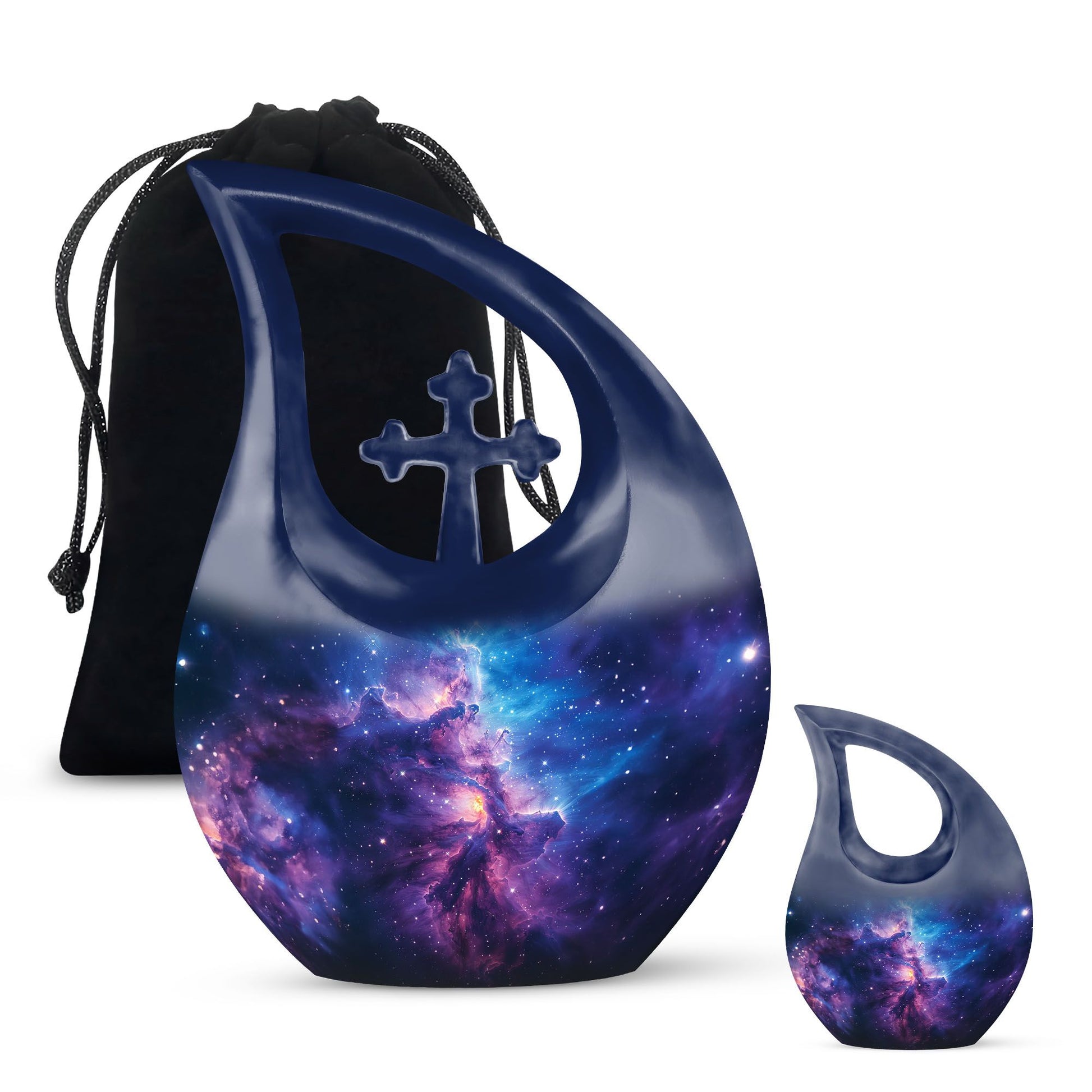 10-inch Galaxy Urn featuring a Cross Drop design