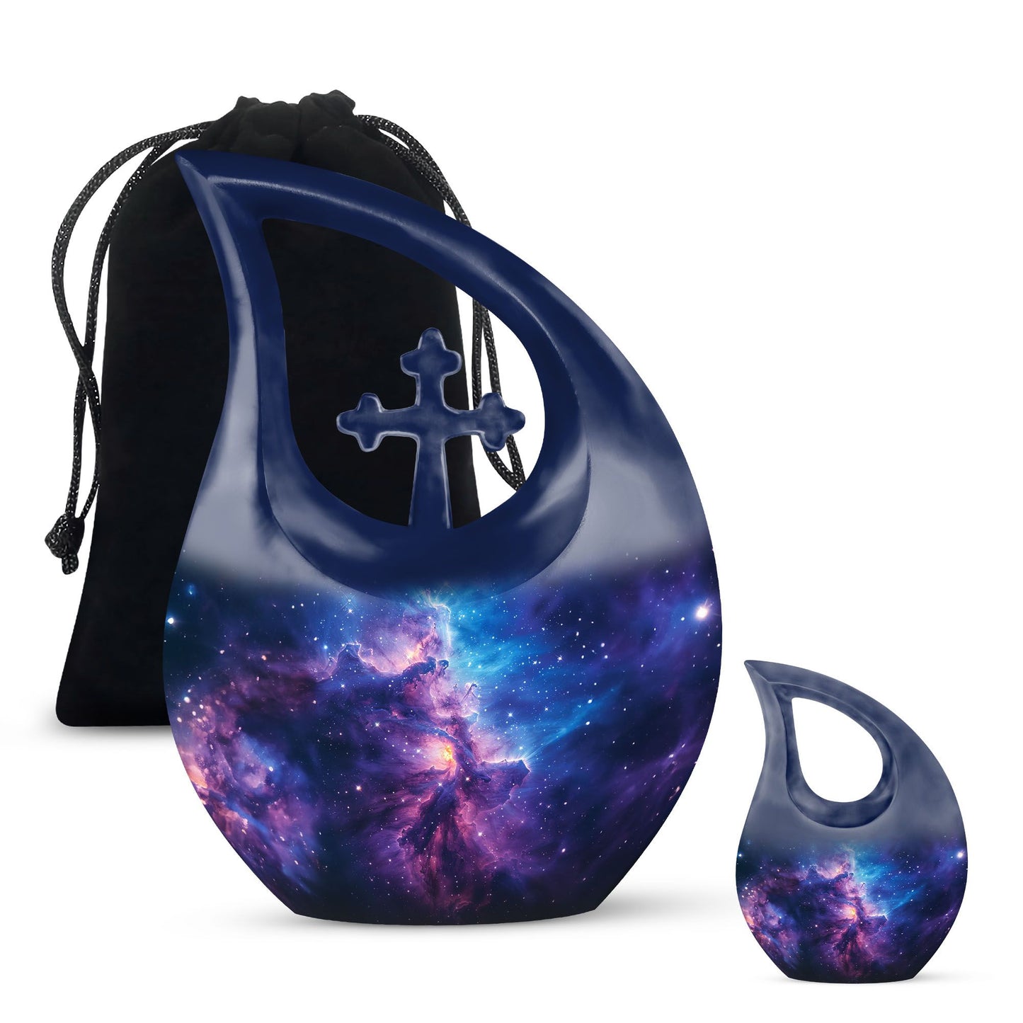 Galaxy Theme Large Urn With 1 Keepsake Urn