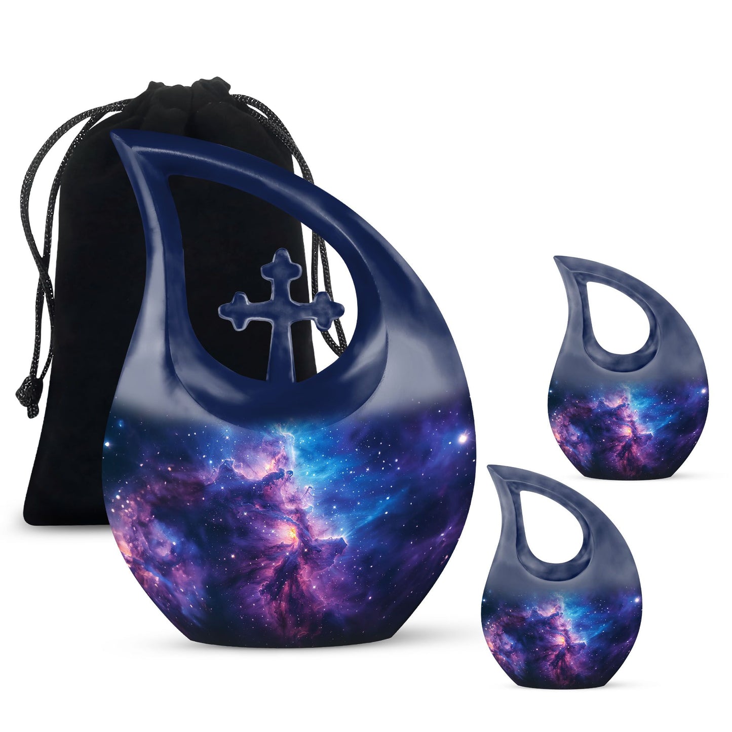 Galaxy Theme Large Urn With 2 Keepsake Urn
