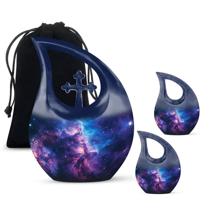 Galaxy Theme Large Urn With 2 Keepsake Urn