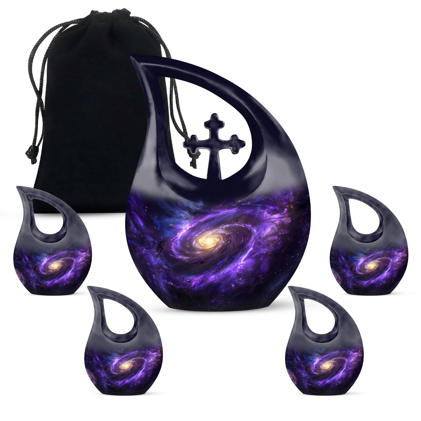Galaxy Theme Large Urn With 4 Keepsake Urn
