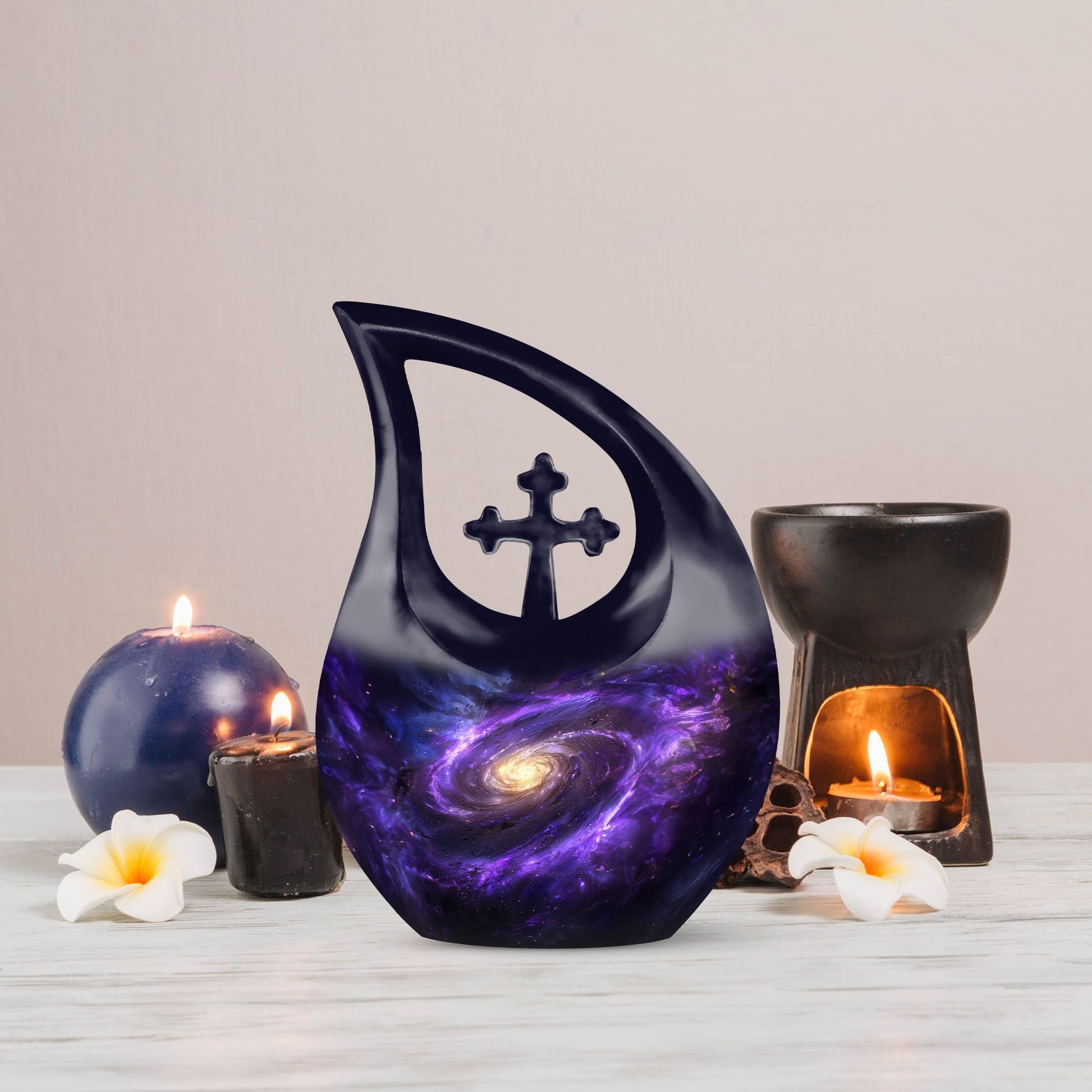 10-inch Galaxy Urn with Cross Drop design, 