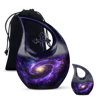 10-inch Galaxy Urn with Cross Drop design, 