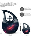10-inch Galaxy double urn with cross drop design, 