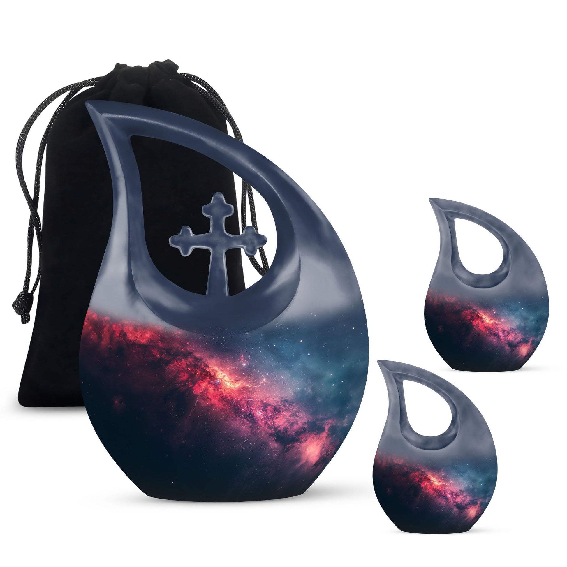 Galaxy Theme Large Urn With 2 Keepsake Urn