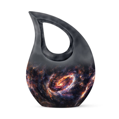 Galaxy themed 10 Inch Cross Drop memorial urn,