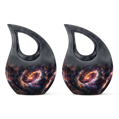 Galaxy themed 10 Inch Cross Drop memorial urn,