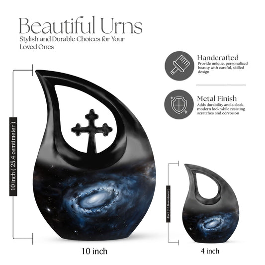 Large 10-inch aluminum Galaxy Urn 