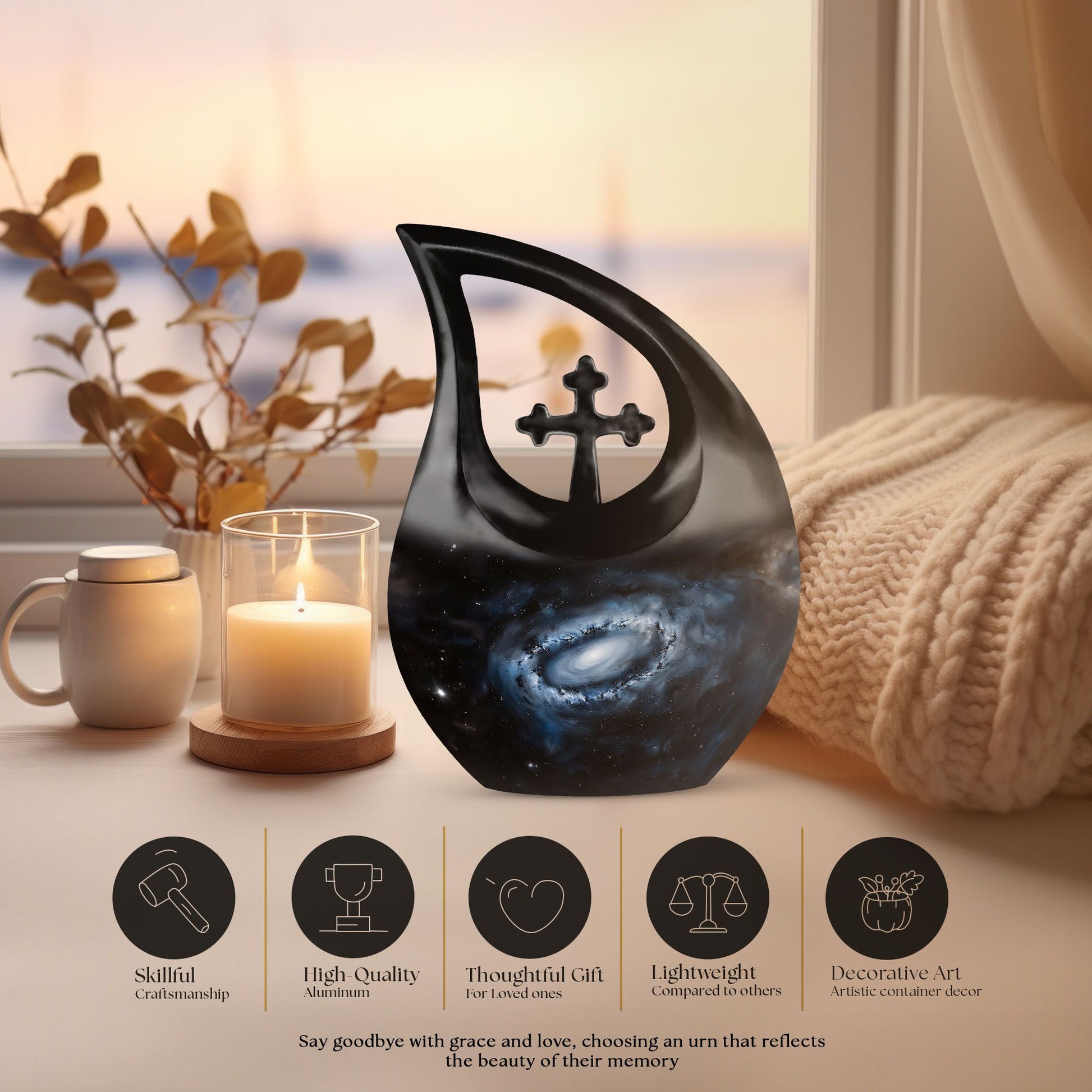 Large 10-inch aluminum Galaxy Urn 