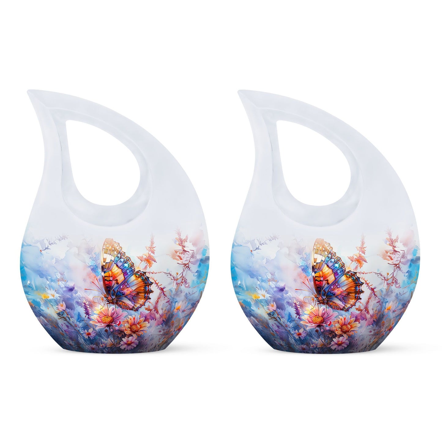 10-inch Butterfly Urn with Cross Drop design