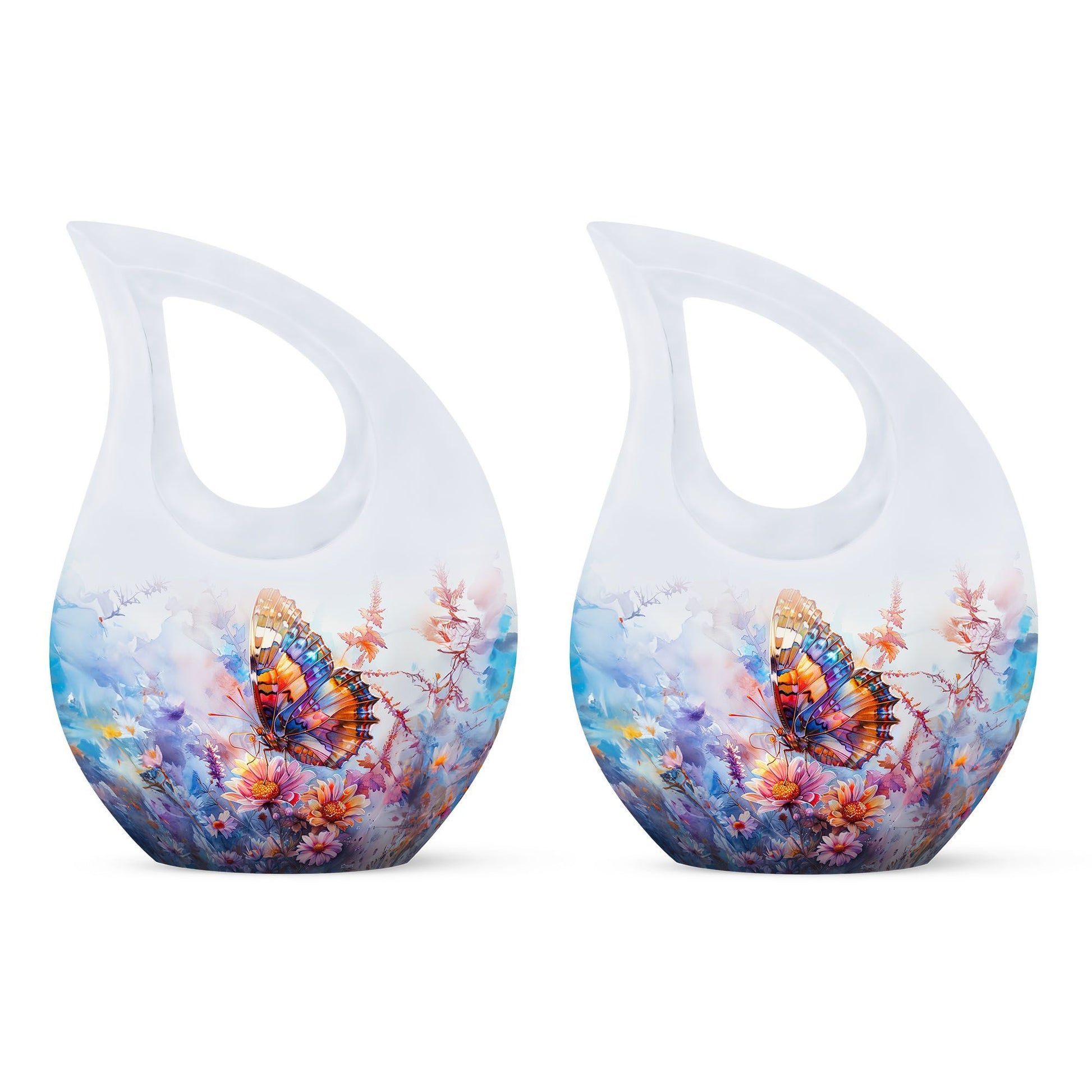 10-inch Butterfly Urn with Cross Drop design