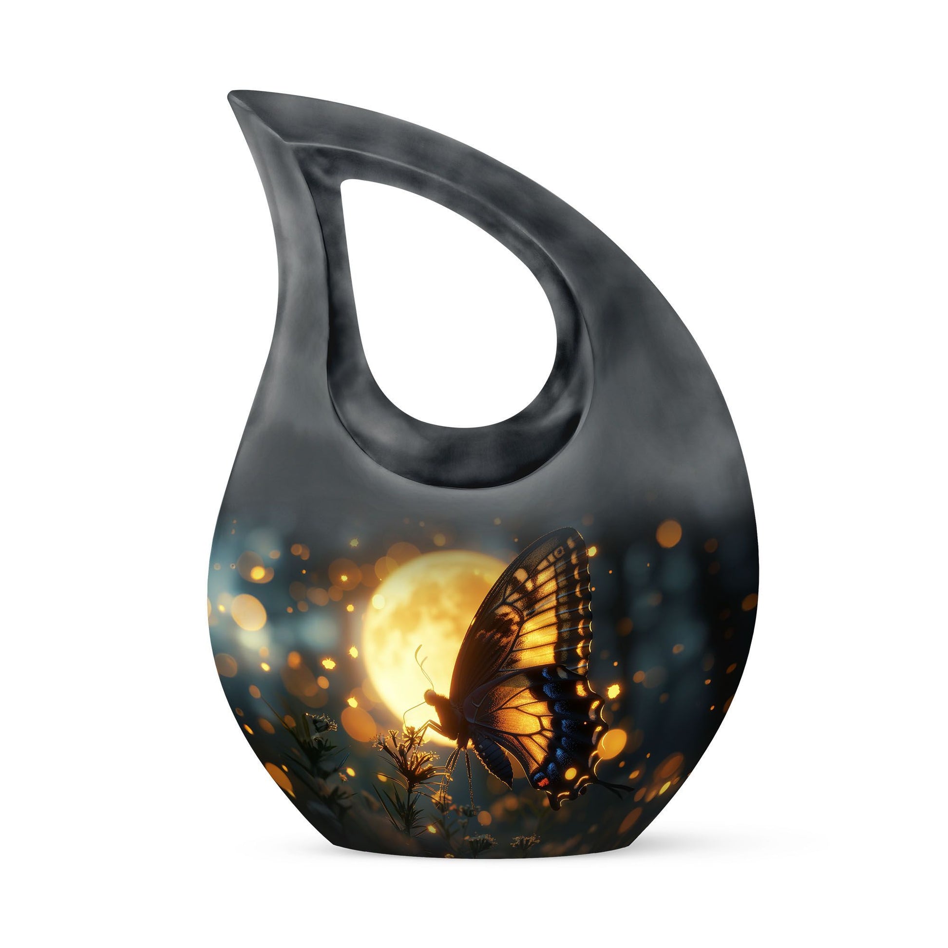 Large Butterfly Urn with Cross Drop Design,