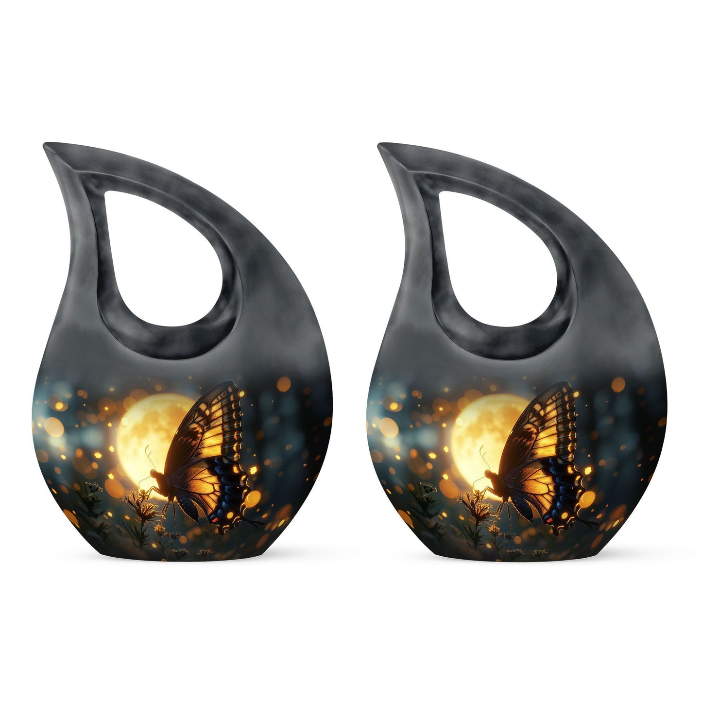 Large Butterfly Urn with Cross Drop Design,