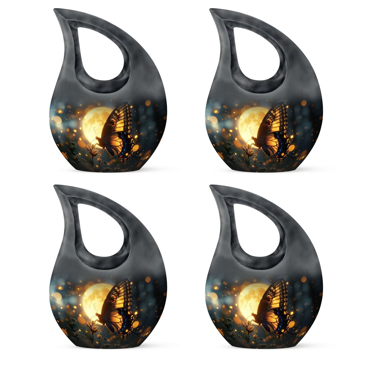 Large Butterfly Urn with Cross Drop Design,