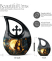 Large Butterfly Urn with Cross Drop Design,