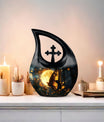 Large Butterfly Urn with Cross Drop Design,