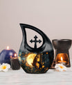 Large Butterfly Urn with Cross Drop Design,
