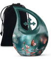 10 Inch Butterfly Urn with Cross Drop design