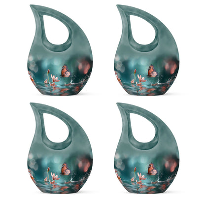 10 Inch Butterfly Urn with Cross Drop design