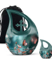 10 Inch Butterfly Urn with Cross Drop design