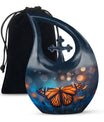 Custom Butterfly Urn, mom memorial urn, Cross Drop design,