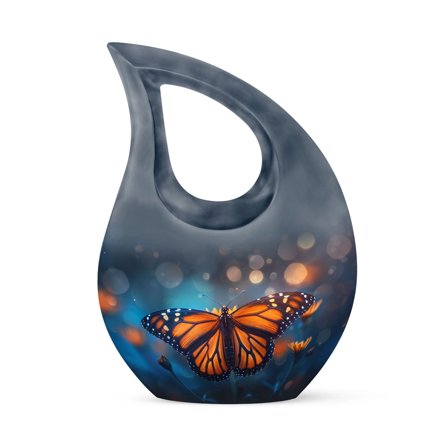Custom Butterfly Urn, mom memorial urn, Cross Drop design,