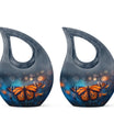 Custom Butterfly Urn, mom memorial urn, Cross Drop design,