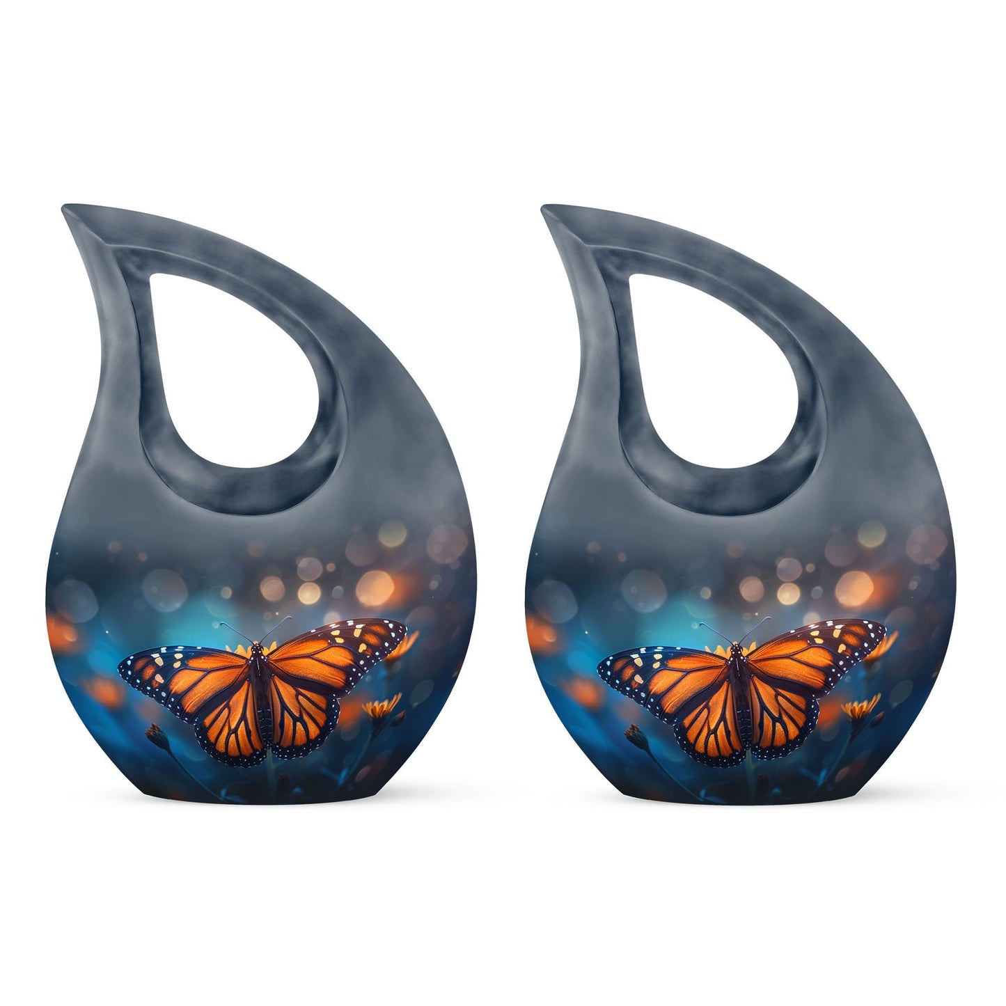 Custom Butterfly Urn, mom memorial urn, Cross Drop design,