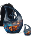 Custom Butterfly Urn, mom memorial urn, Cross Drop design,
