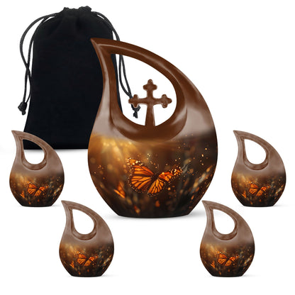 10-inch Aluminium Cross Drop Butterfly Urn