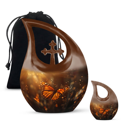 10-inch Aluminium Cross Drop Butterfly Urn