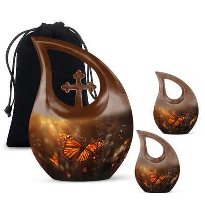 10-inch Aluminium Cross Drop Butterfly Urn