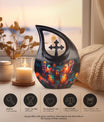 10 Inch Butterfly Themed Cross Drop Beautiful Memorial Urn