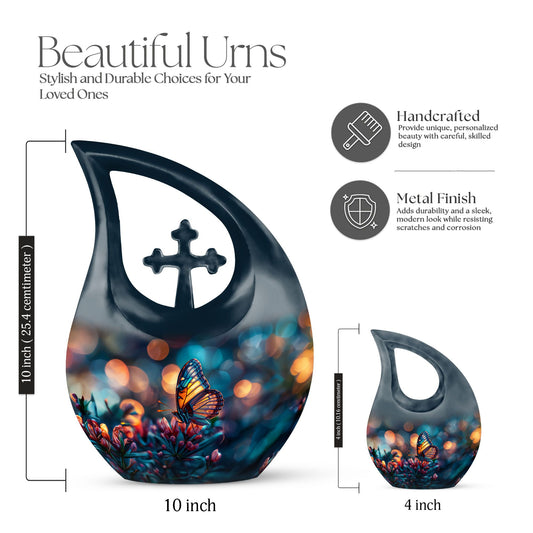 Cross Drop Butterfly Urn