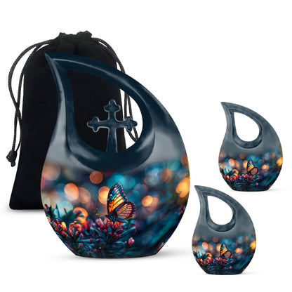 Cross Drop Butterfly Urn