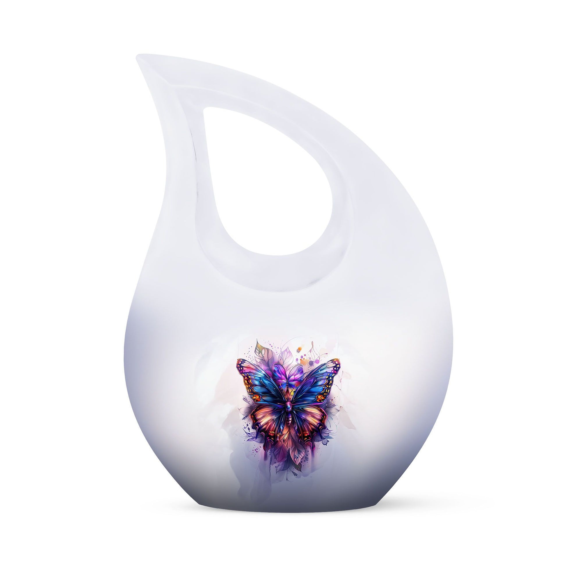 10-inch Large Butterfly Urn, Aluminum Cross Drop Design,