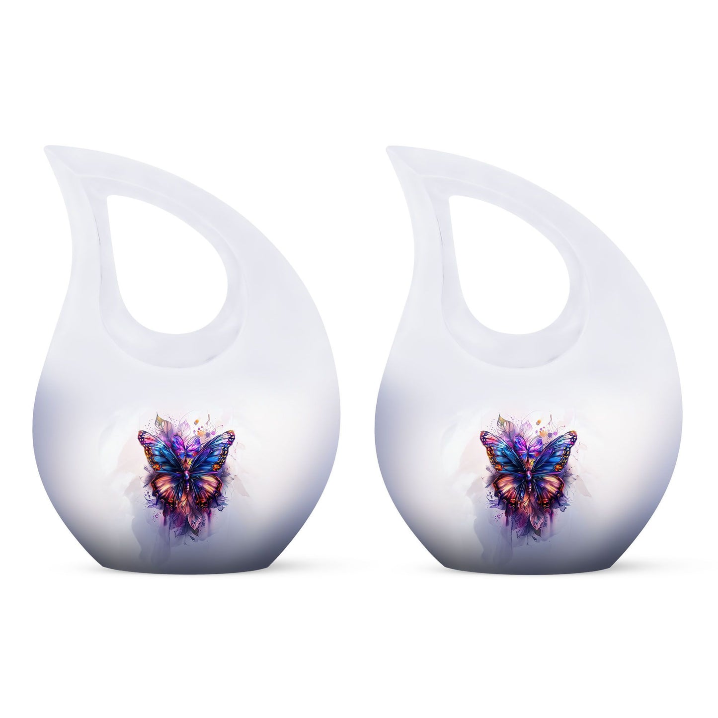 10-inch Large Butterfly Urn, Aluminum Cross Drop Design,